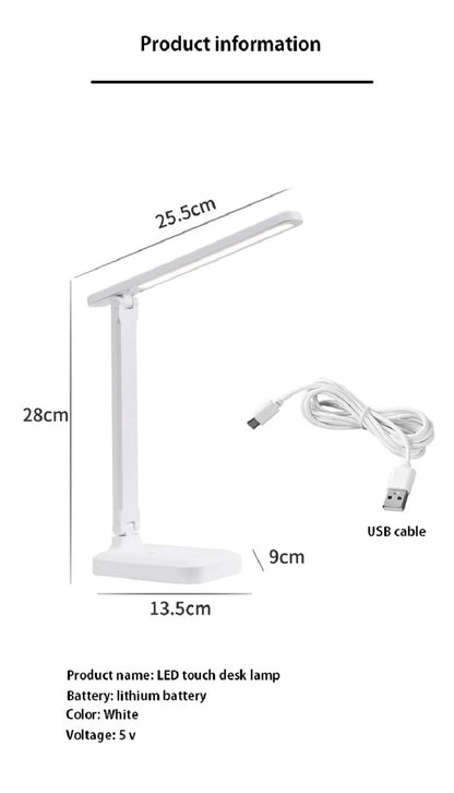 Lampada da scrivania LED touch dimmerabile ricaricabile protezione occhi