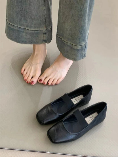 Ondersteunende Dames Ballerina's - Vierkante Neus Mary Jane