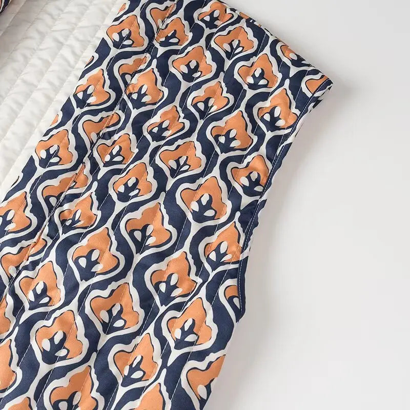 Insulating Women’s Quilted Vest - Loose Open Stitch, Cotton