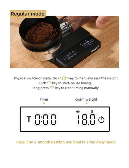 Coffee Scale Rechargeable Digital 0.1g Precision With Timer