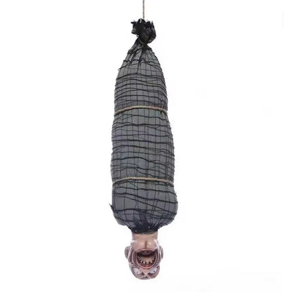 Geanimeerd hangend lijk van 2.46 Ft met LED-ogen, pratend en schuddend, met geluidseffect, Halloweendecoratie 2026