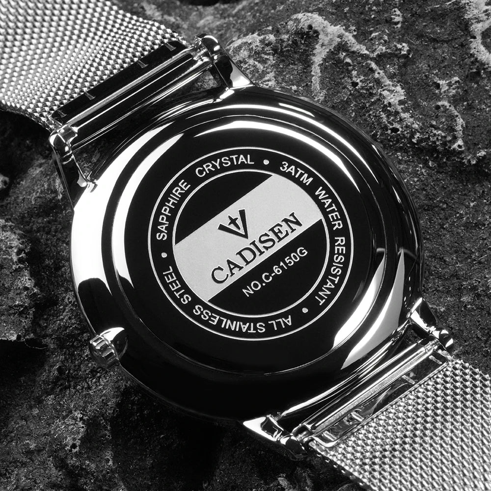 Ultra Thin Swiss Quartz Mesh Strap Watch 7mm Sapphire