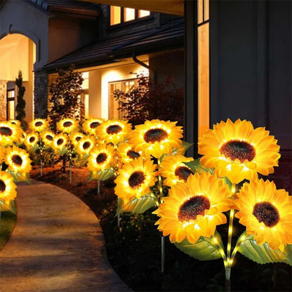 Luci solari a girasole 3 teste paletto da giardino luci LED paesaggio impermeabili decorazione patio cortile estate 2026