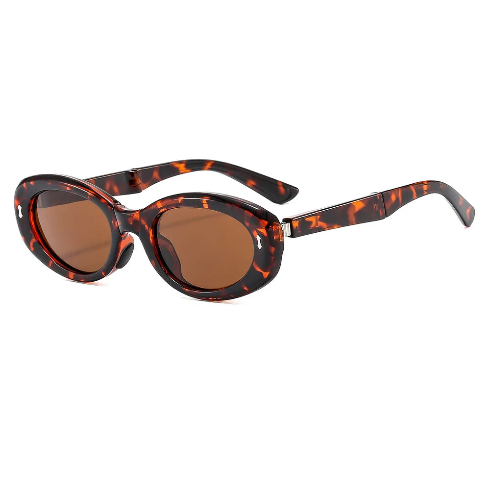 Sonnenbrille Faltbar Elliptischer Rahmen Vintage Retro Brille Sommer 2026 Entspiegelter UV-Schutz