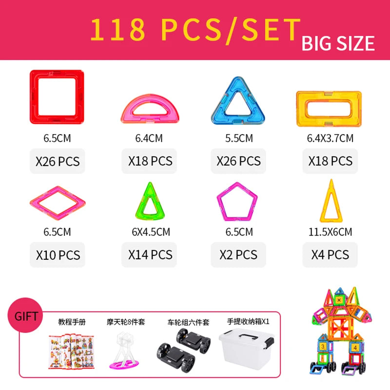 Variant image for Magnetic Building Blocks Set for Kids, 30-168PCS Educational Magnetic Tiles for Creative Learning and Imaginative Play-1