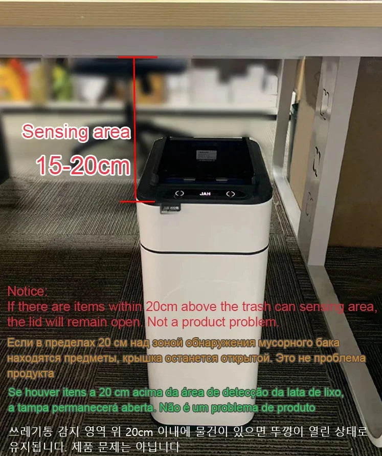 Trash Can 20L Stainless Steel Sensor Kitchen Bin Hands Free