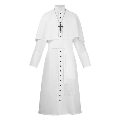 Middeleeuws katholiek priesterkostuum, pauselijke geestelijke, kazuifel-cosplaykostuum voor mannen, Halloween 2026