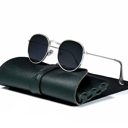 Round Retro Sunglasses for Men/Women Luxury UV400 Metal Vintage Eyewear No Leather Case