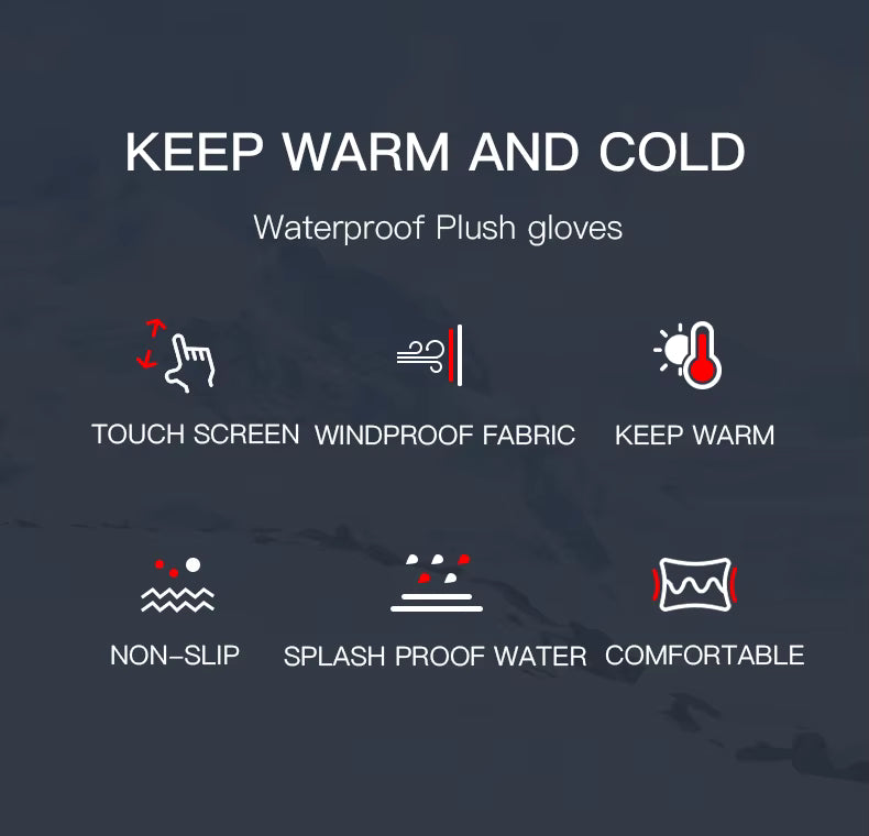 Winter Thermal Touchscreen Gloves – Windproof & Water-Resistant, Non-Slip Unisex Gloves for Cycling and Cold Weather