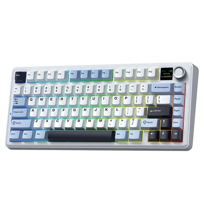 Teclado mecánico para juegos 75% Hot Swap RGB TFT inalámbrico