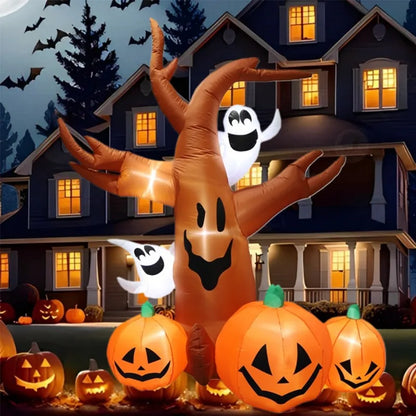 Decoración inflable de Halloween Árbol de calabazas Exterior Otoño 2025