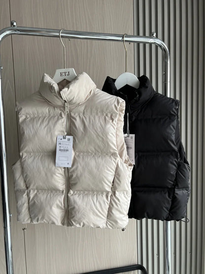 Insulating Women’s Puffer Vest - Oversized Quilted Cotton