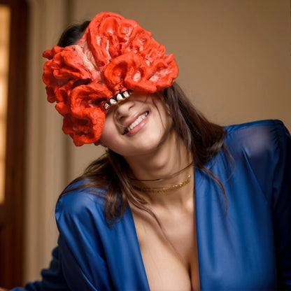 Zombie maske halvt ansikt sopp cosplay Halloween 2025 rekvisitt