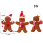 Gingerbread Man Hanging Ornaments - 3PC Christmas Tree Decor, New Year 2024 Gifts for Kids, Festive Garden Party Accents