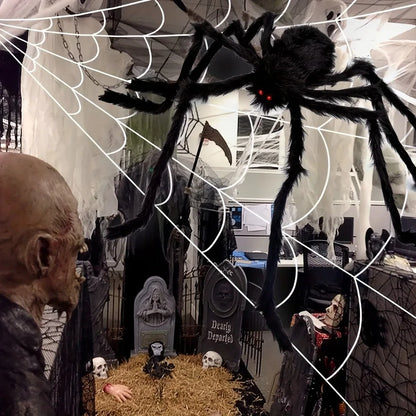 Enorme stoffen Halloween-spin voor binnen en buiten, tuin-, veranda- en spookhuisdecoratie 2026