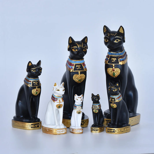 Statua mini gatto dea egizia in resina decorazione per casa e giardino idea regalo retrò