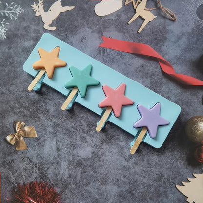 Molde de silicona para helados en forma de estrella, herramienta multiusos para hornear helados, chocolate, gelatina y cake pops