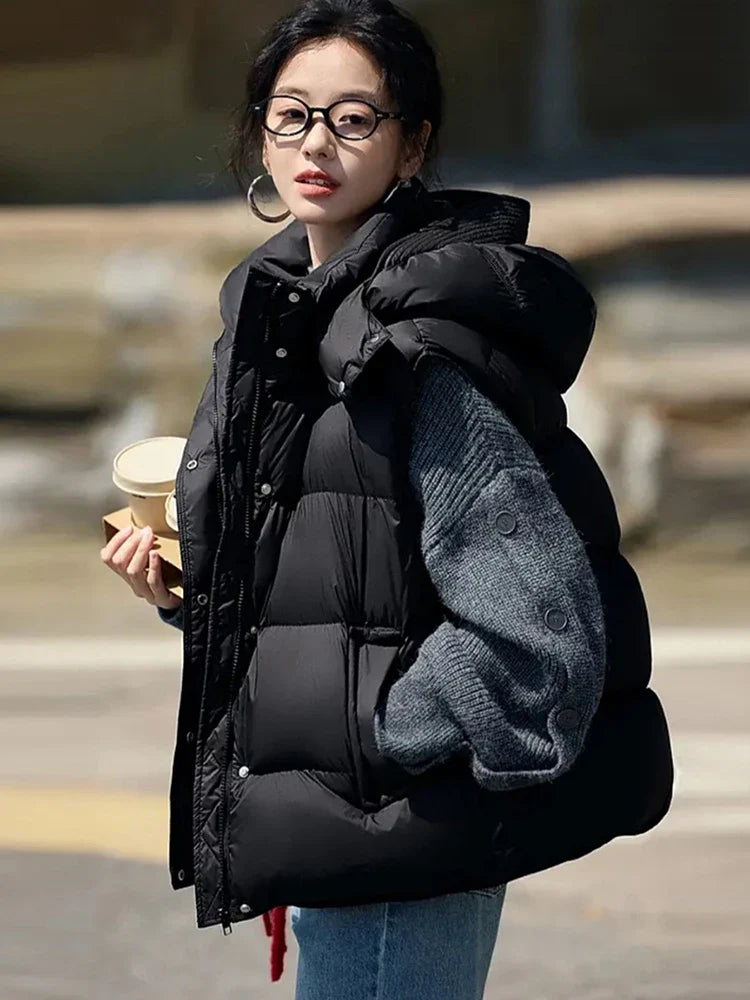 Insulating Women’s Hooded Puff Vest - Hip-Length, Down