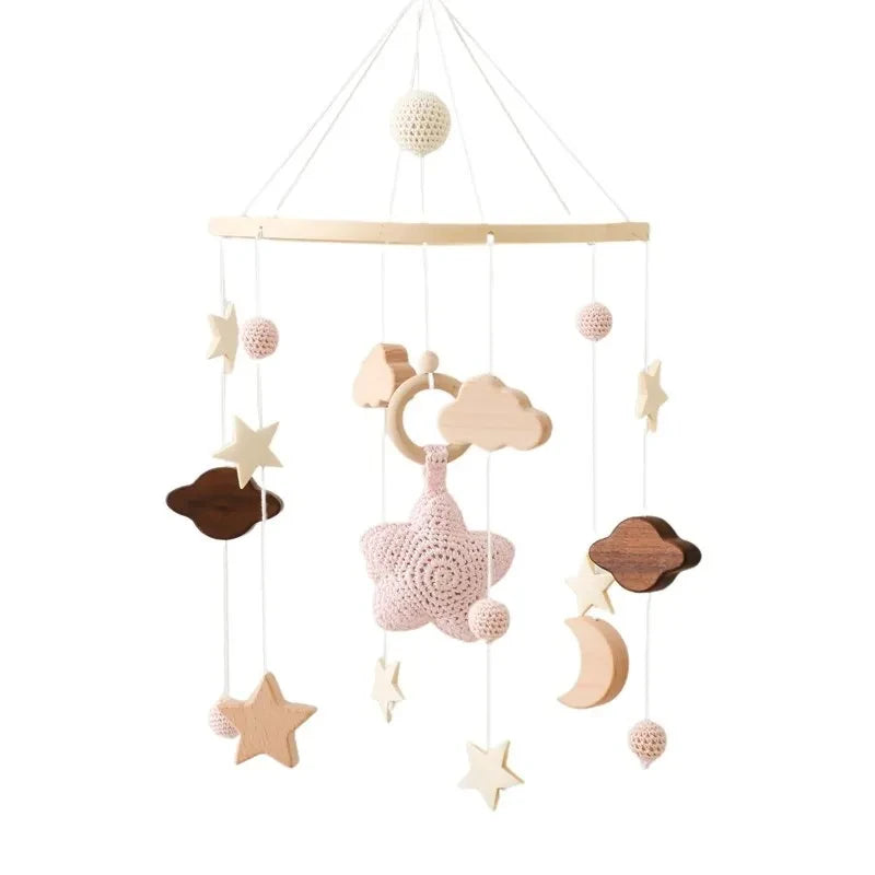 Wooden Baby Mobile Crib Arm Holder Newborn Sensory Toys