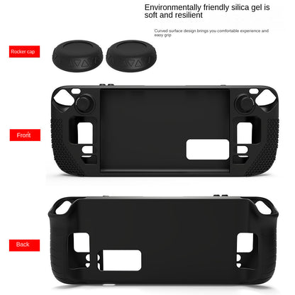 Funda de silicona para Steam Deck OLED con tapas de botones y agarre