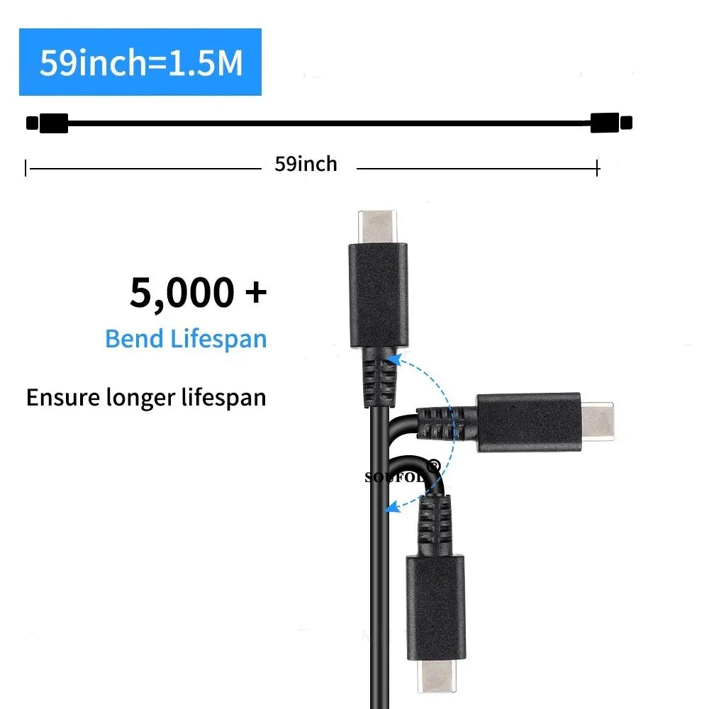 Cargador rápido USB C de 60W con enchufes EU US UK para Switch2