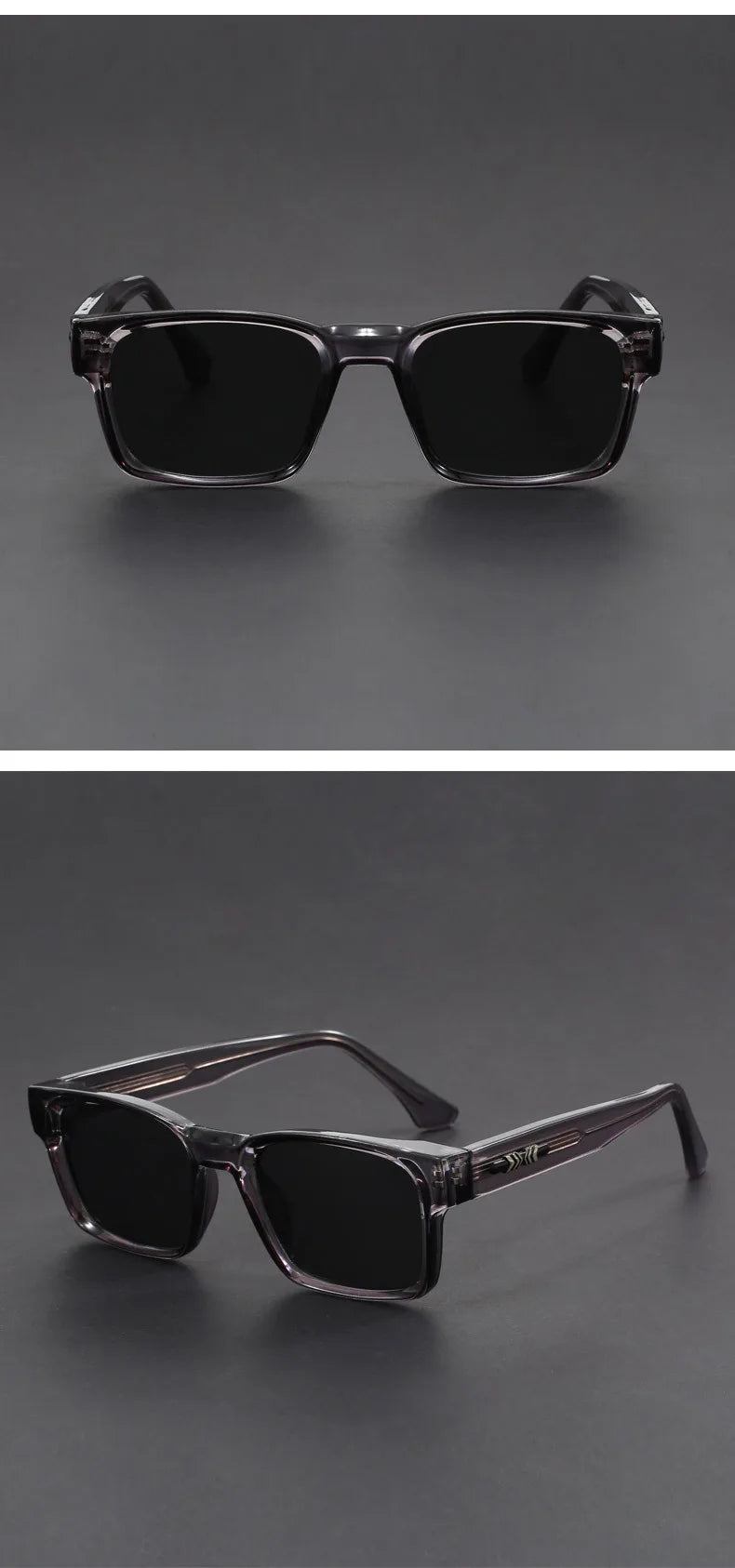 Men's square frame sunglasses UV400 – mirror lens, anti-mist outdoor driving shades, wide coverage