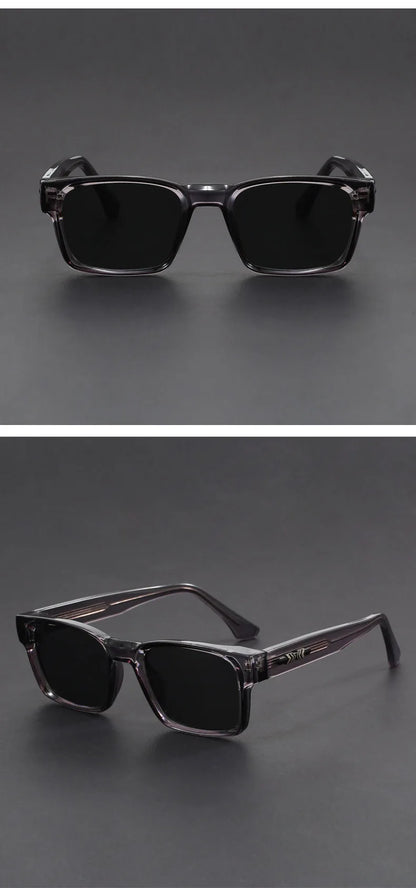Men's square frame sunglasses UV400 – mirror lens, anti-mist outdoor driving shades, wide coverage