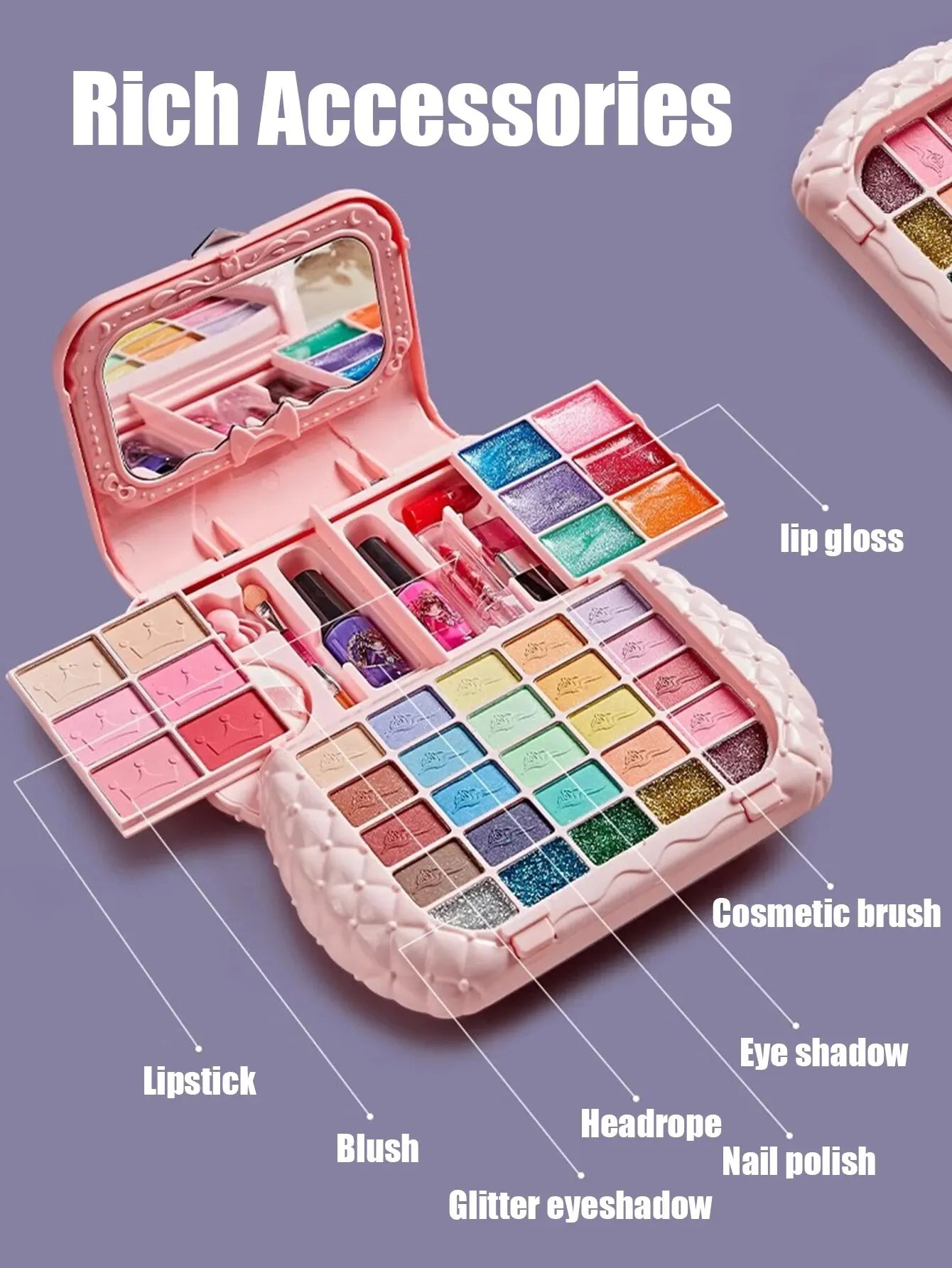 Kids Makeup Kit Washable Non-Toxic Pretend Play Cosmetic Set Viral Fall 2025 Gift