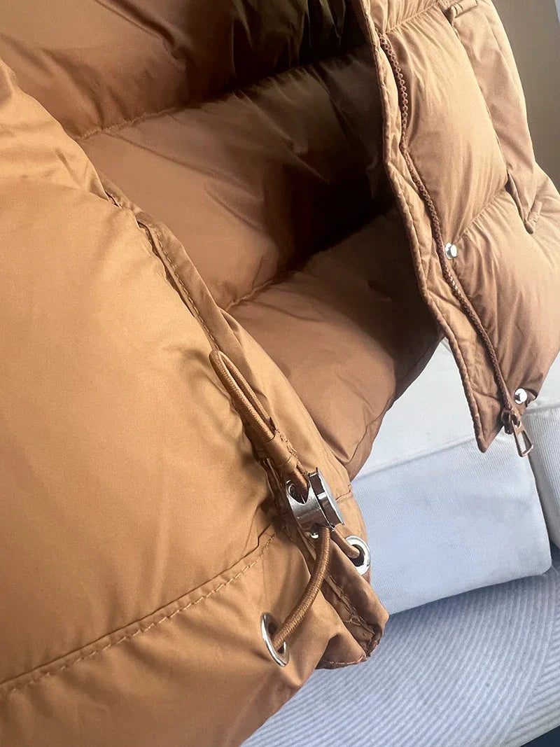 Insulating Women’s Hooded Puff Vest - Hip-Length, Down