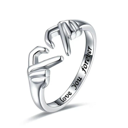 Anillo de Corazón Hueco de Doble Capa Abierto Ajustable Regalo Romántico de Joyería Regalo de San Valentín 2026 Tendencia