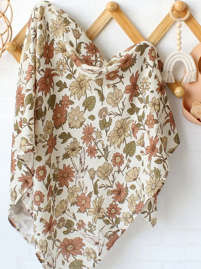 Bambus Musselin Pucktuch 120x120 Cm Blumen Neugeborenen Bettwäsche Herbst 2025 Atmungsaktiv Umweltfreundlich Baby Geschenk