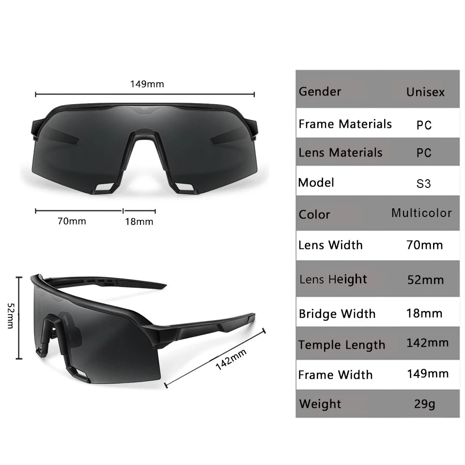 Lightweight unisex sports sunglasses – UV400 polycarbonate lenses, cycling, running, fishing