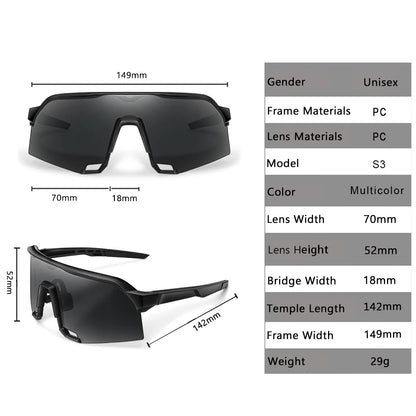 Lightweight unisex sports sunglasses – UV400 polycarbonate lenses, cycling, running, fishing