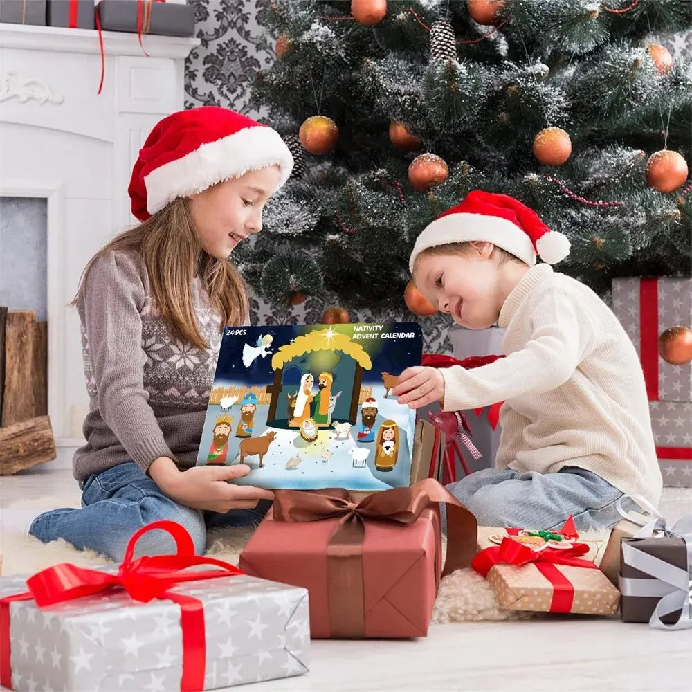 Nativity Advent Calendar 24 Pcs Miniature Nativity Figurines Set for Christmas Countdown 2025 Family Activity