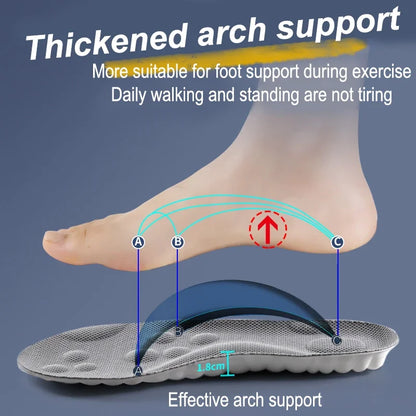 4D Massage Insoles Shock Absorbent Breathable Comfort Plantar Fascia Insole