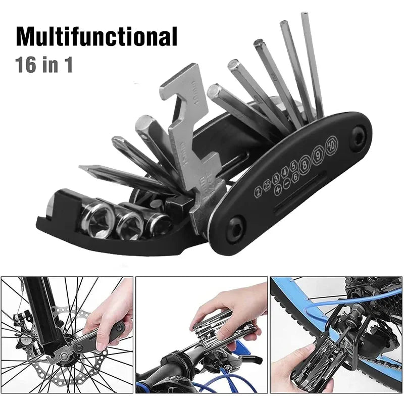 Home Tools Fahrradreparatur-Multitool-Set mit Schraubendreher, Reifenhebern und Schraubenschlüsseln