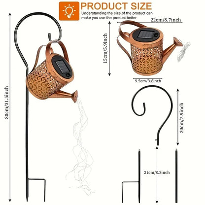 Solar Watering Can Light Retro Metal Hanging Lantern Outdoor Garden Decor Summer 2025 Waterproof Whimsical