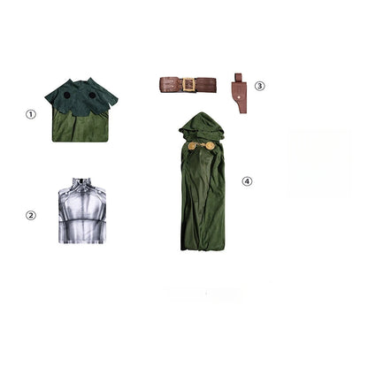 Doctor Doom cosplay-kostyme sett kappe maske Halloween 2025