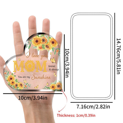 Acrylic Heart Plaque – Mother's Day Gift Transparent Heart-shaped Decoration Plaque