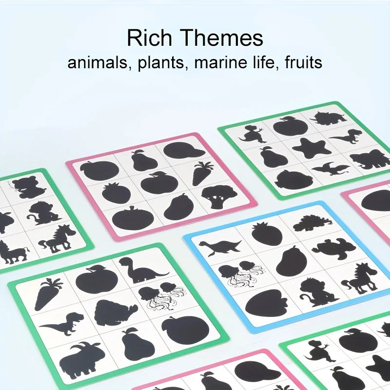 Wooden Montessori Shape Puzzle for Kids - Educational Animal and Fruit Matching Game