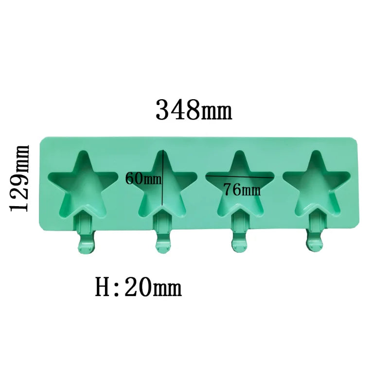 Variant image for Star-Shaped Silicone Ice Cream Mold, Multi-Use Baking Tool for Ice Cream, Chocolate, Jelly, and Cake Pops-3