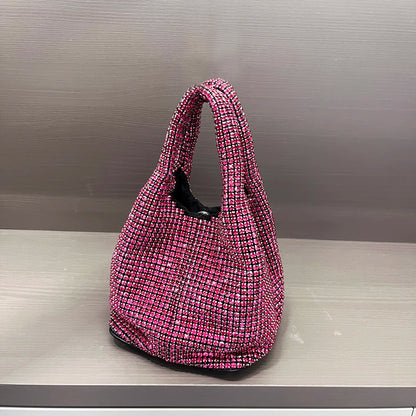 Glanzende Kristallen Clutch Tas Emmer Schoudertas voor Avond Luxe Strass Handtas