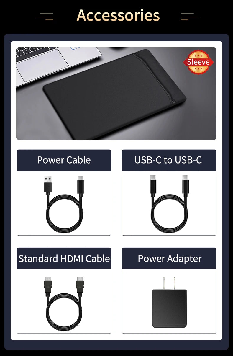 OLED 13.3 bærbar skjerm metallramme reiseskjerm