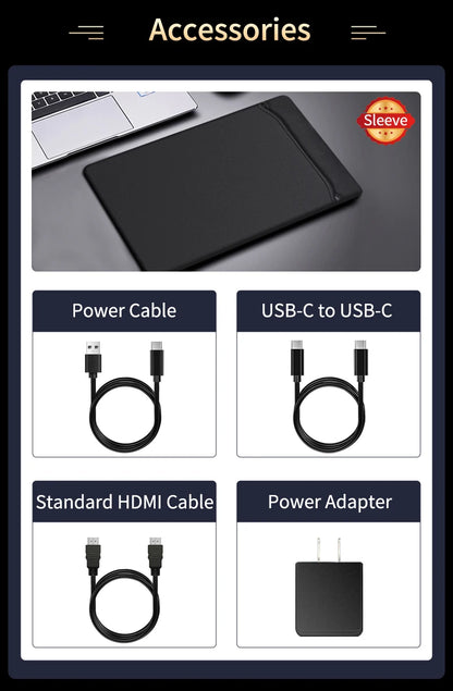 OLED 13.3 bærbar skjerm metallramme reiseskjerm