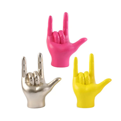 Sign Language Hand Statue 19.5cm Resin Figurine Home Decor Fall 2025 Meaningful Gift Desk Accent