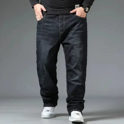Oversized Relaxed Men's Jeans - High Waist, Stretch Denim