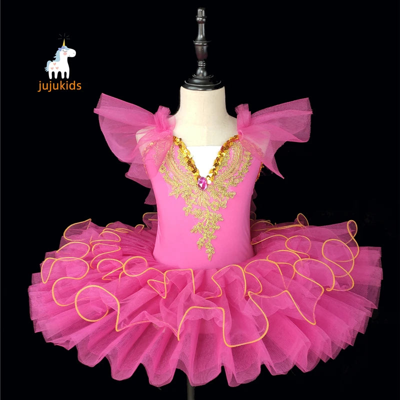 Tutu da balletto leggero per ragazze - stile pancake, poliestere, per spettacoli di recital