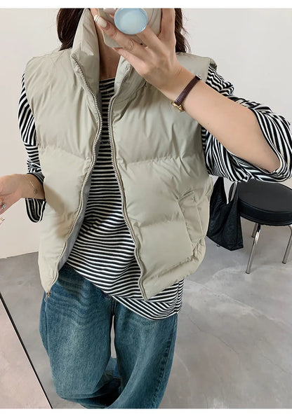 Lightweight Women's Down Vest - Cropped Boxy, Duck Fill