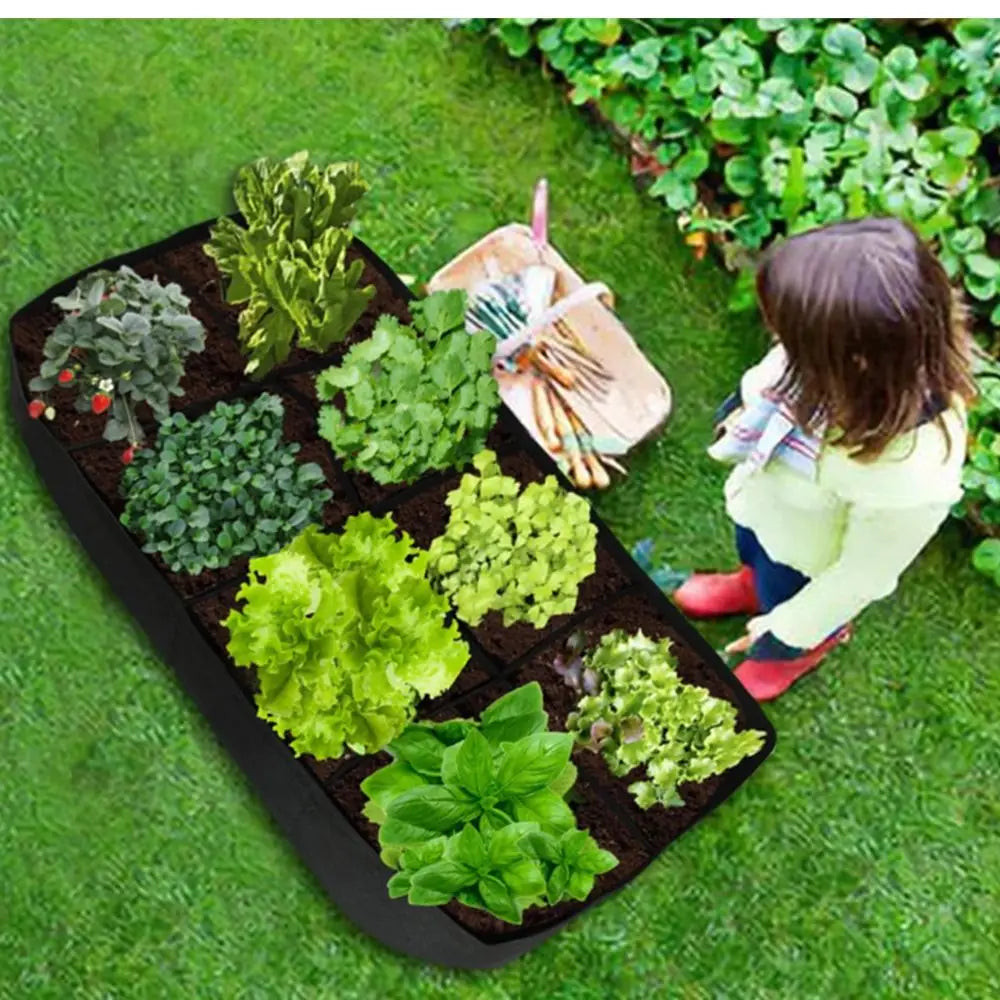 Garden Planting Bag - Rectangular Felt Grow Bags for Vegetables, Tomatoes, and Herbs