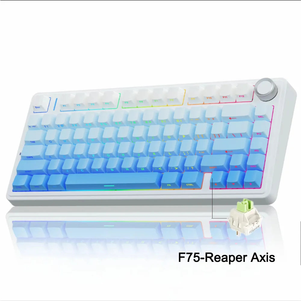 Teclado mecánico para juegos compacto AULA F75 al 75% RGB